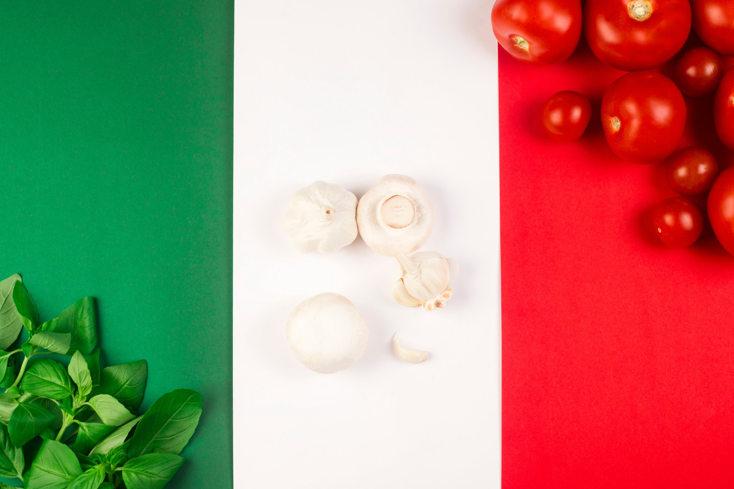 Italian food on flag